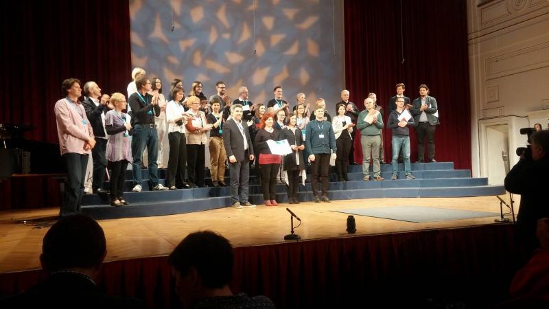 The award ceremony on the competition stage